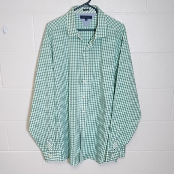 Tommy Hilfiger Green & White Checked Casual Shirt - Picture 1 of 13